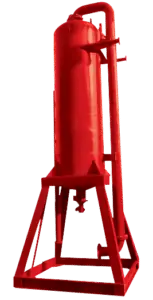 MAX2000 mud gas separator vessel on a red frame