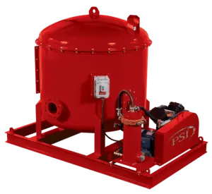 VAK vacuum degasser tank with pump on a skid